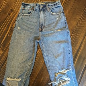 abercrombie and fitch the ankle straight ultra high rise